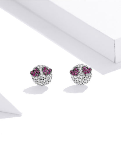 925 Sterling Slver Smiley Earrings