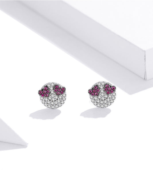 925 Sterling Slver Smiley Earrings