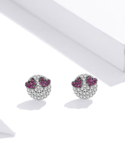 925 Sterling Slver Smiley Earrings