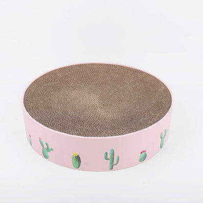 Cat Round Scratch Board Durable Cat Bed Toys Corrugated Paper Pad Scratching Cardboard for Kittens Medium Cats