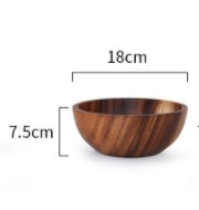 Handcrafted Natural Wooden Salad & Fruit Bowl | Rustic Home & Restaurant Food Serving Bowl