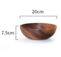 Handcrafted Natural Wooden Salad & Fruit Bowl | Rustic Home & Restaurant Food Serving Bowl