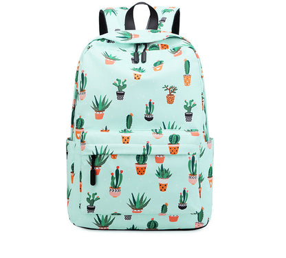 The Cactus Muse: Junior High Cactus Print Student Backpack