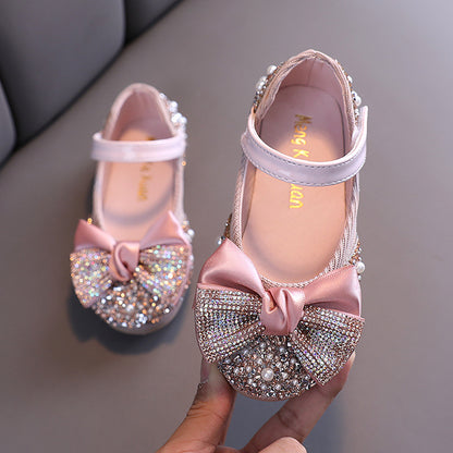 Casual Colorful Diamond Bowknot Children's Dance Shoes
