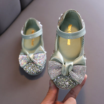 Casual Colorful Diamond Bowknot Children's Dance Shoes