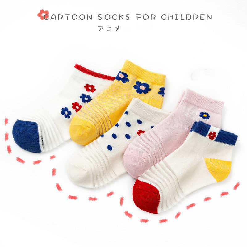 The Boneless Mesh: Thin Mesh-Suture Cartoon Baby Socks