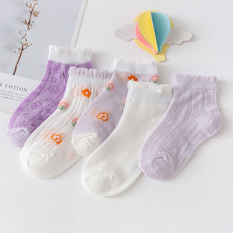 The Boneless Mesh: Thin Mesh-Suture Cartoon Baby Socks