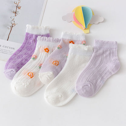 The Boneless Mesh: Thin Mesh-Suture Cartoon Baby Socks