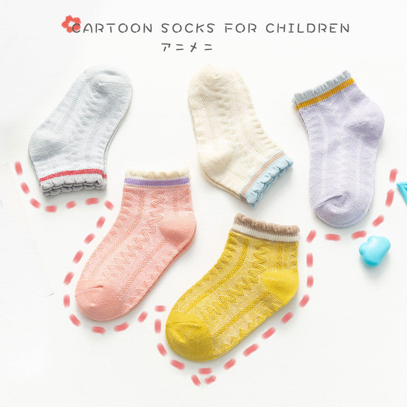 The Boneless Mesh: Thin Mesh-Suture Cartoon Baby Socks