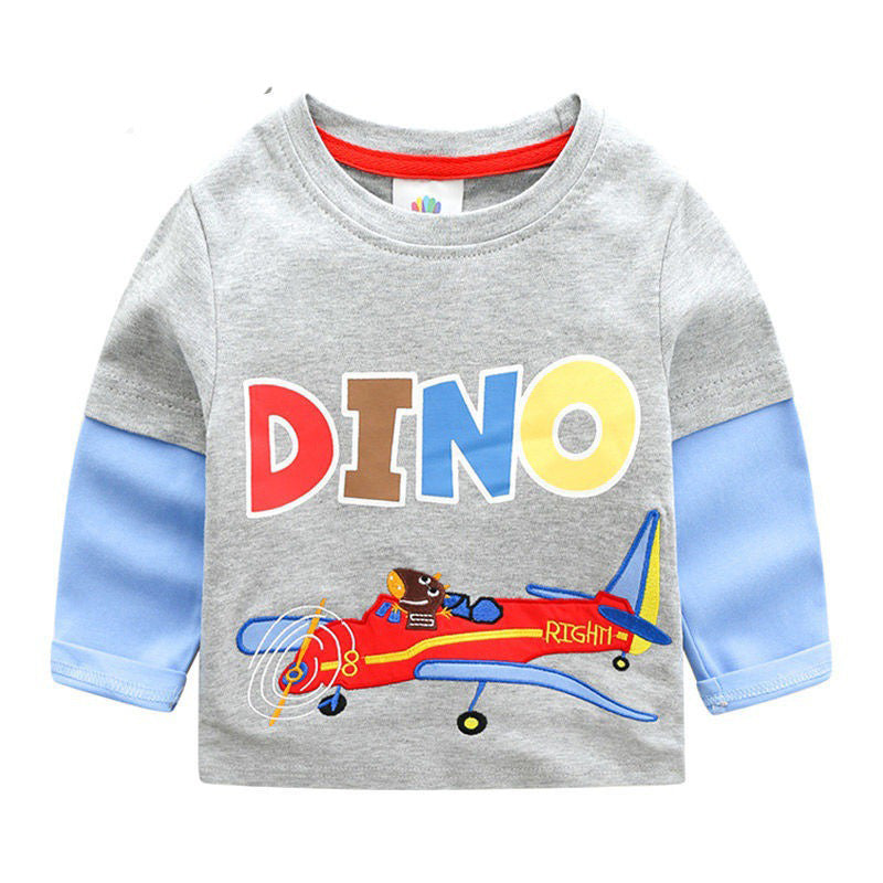 The Transit Tee: Cartoon Bus & Truck Striped Long-Sleeve Shirt