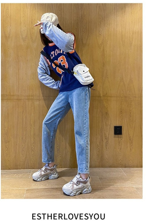 Fashion New Women's Vulcanized Shoes Platform Comfortable Lace-up Round Head Spring Casual Shoes Breathable Mesh Sneakers