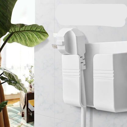 Punch-Free Wall-Mount Phone Charging Station | Adhesive Storage Box & Cable Organizer