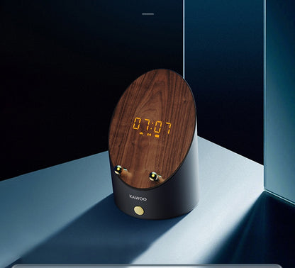 The Timber Base: Wooden Induction Speaker & Alarm Clock