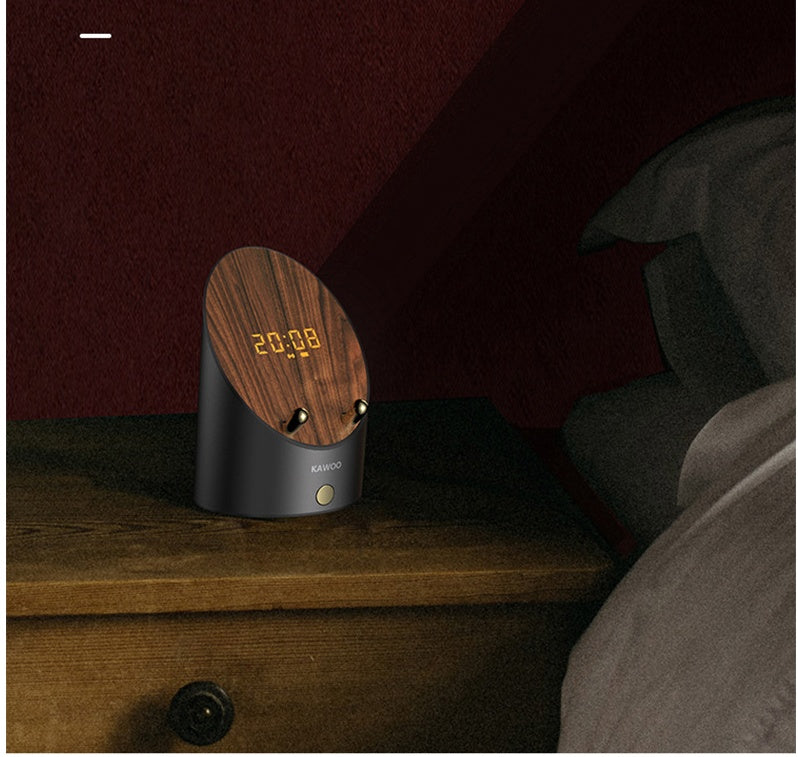 The Timber Base: Wooden Induction Speaker & Alarm Clock