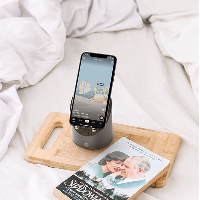 The Timber Base: Wooden Induction Speaker & Alarm Clock