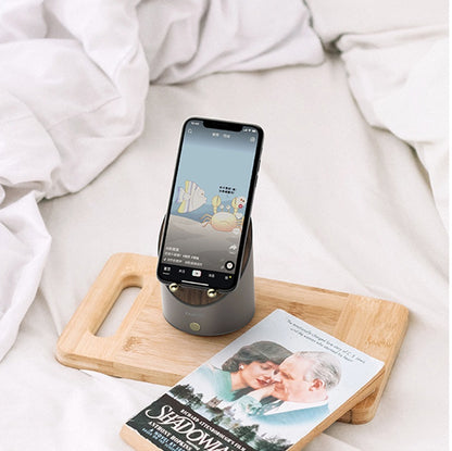The Timber Base: Wooden Induction Speaker & Alarm Clock