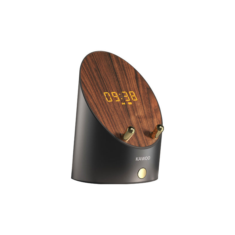 The Timber Base: Wooden Induction Speaker & Alarm Clock