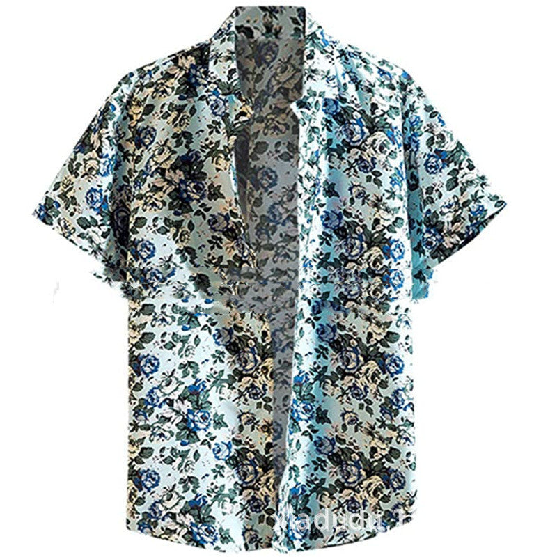 Fashion Lapel Autumn Winter Floral Print Long-Sleeve Casual Shirt Plus Size Elegance