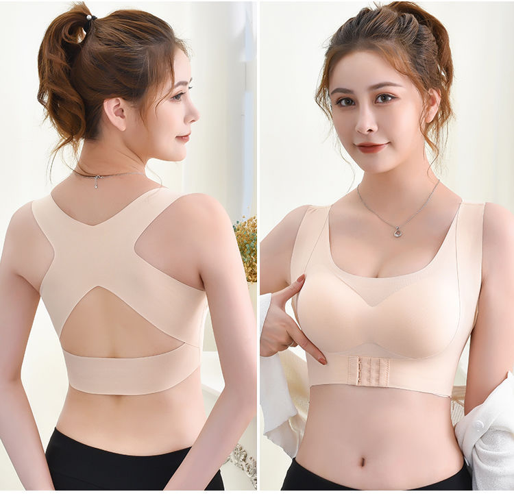 Posture Corrector Bra For Women  2-in-1 Breast Lifter & Back Support Front Closure Sports Shaper