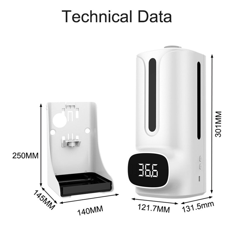 Touchless Smart Soap Dispenser with Integrated Infrared Thermometer