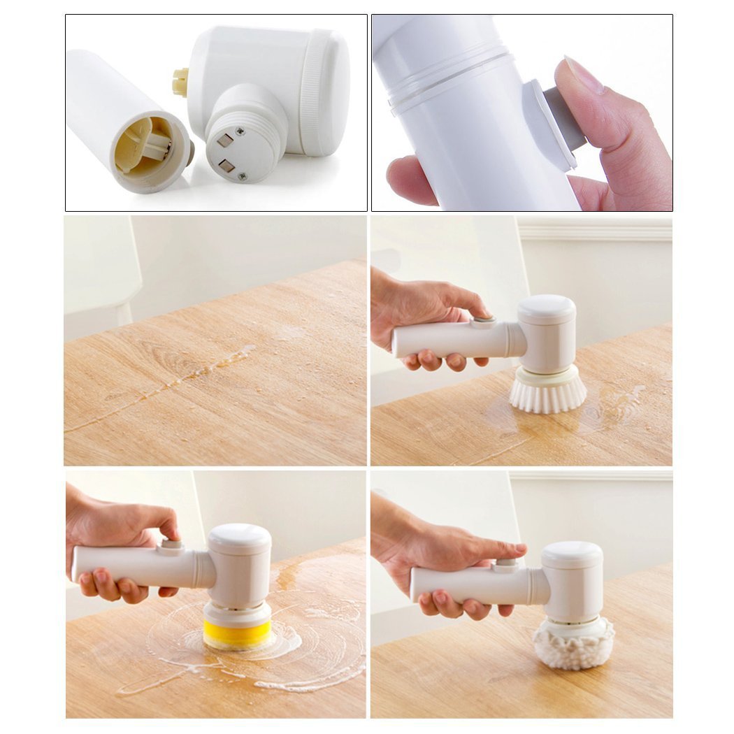 5-in-1 Electric Spin Scrubber | Rechargeable Power Cleaning Brush for Bathtub, Tile & Kitchen