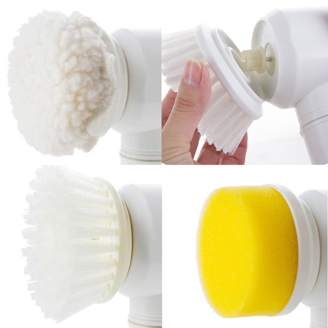 5-in-1 Electric Spin Scrubber | Rechargeable Power Cleaning Brush for Bathtub, Tile & Kitchen