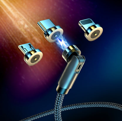 540° Rotating Magnetic USB-C Charging Cable | Fast Charge Magnetic Connector for Micro USB & Type-C