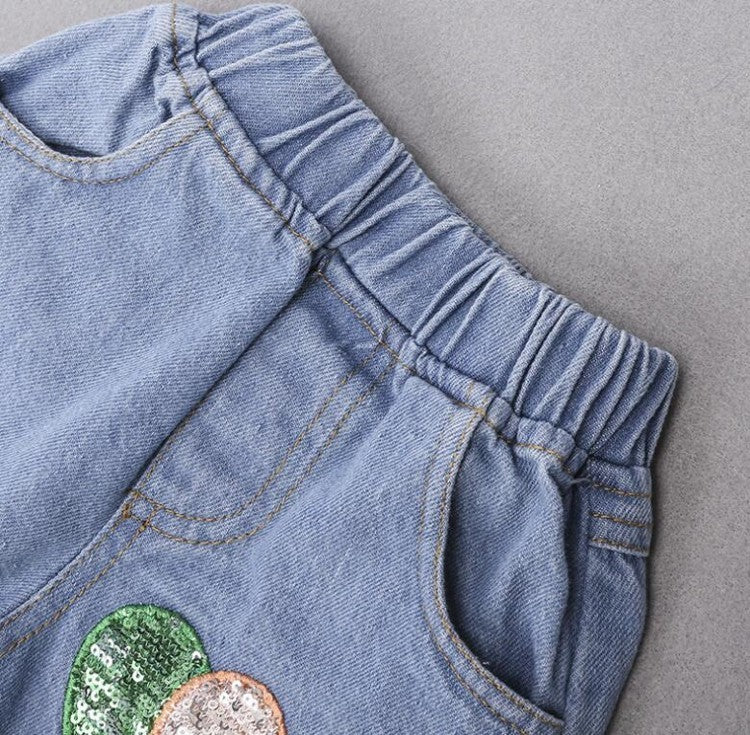 The Denim Duo: Yellow Letter Signature Tee & Jean Suit