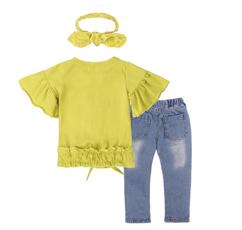 The Denim Duo: Yellow Letter Signature Tee & Jean Suit
