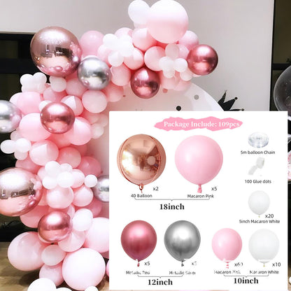 Cross-Border Hot Sale Rose Gold Balloon Set Baby Birthday Party Adult Wedding Decoration Champagne Gold Set