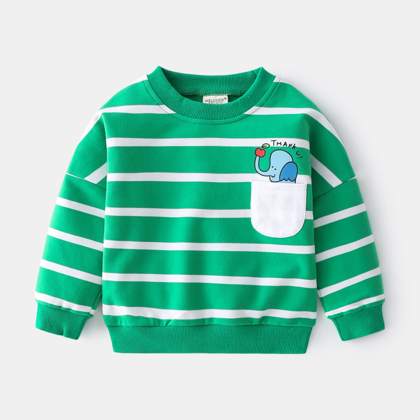 Collegiate Striped Casual Round Neck Sweater