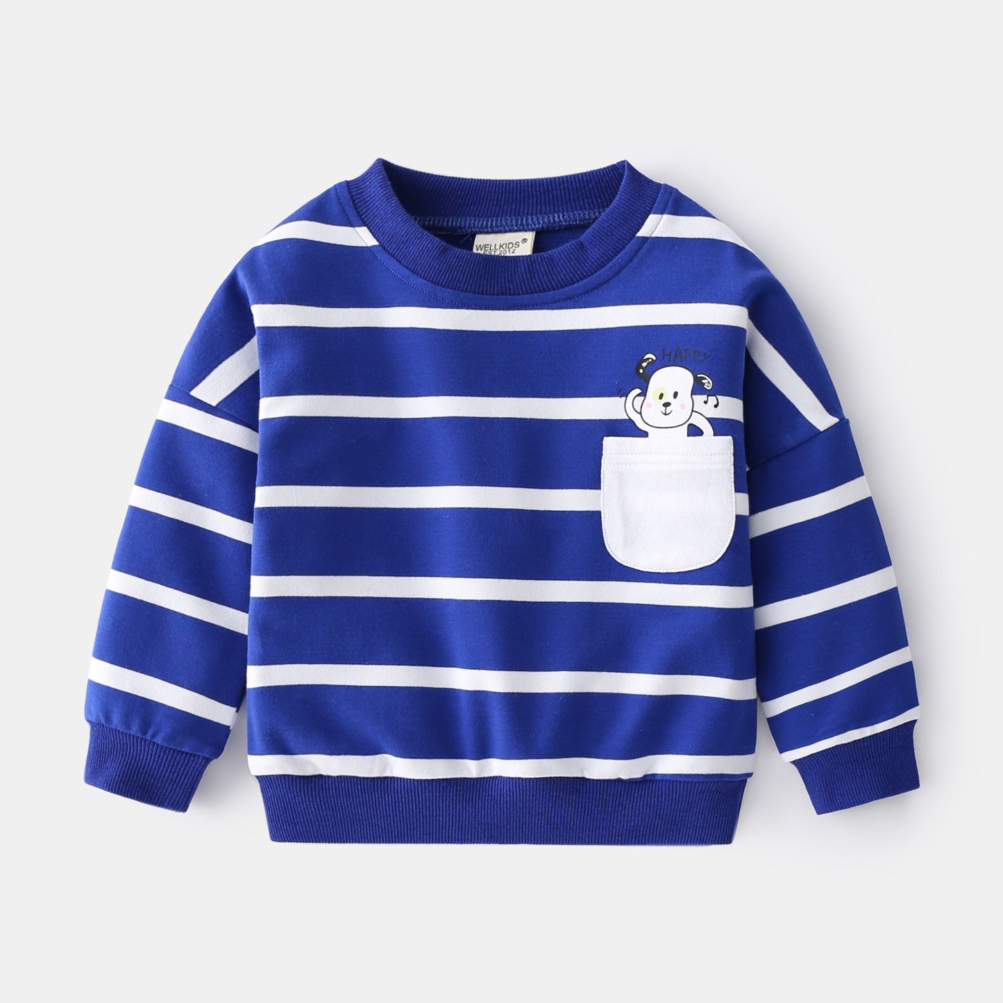 Collegiate Striped Casual Round Neck Sweater