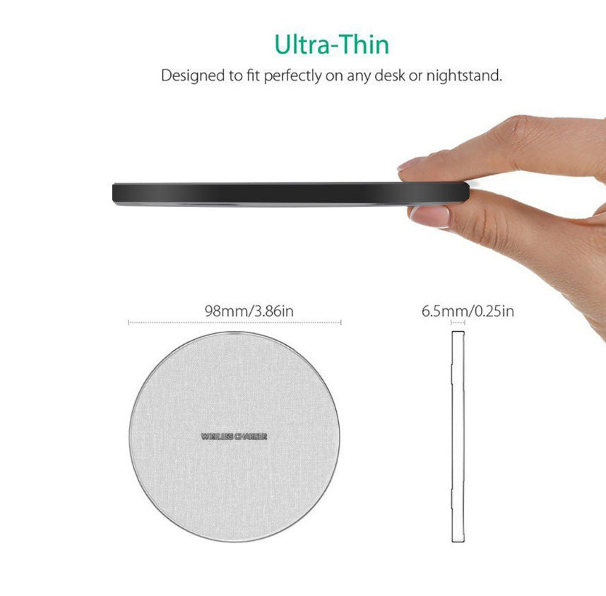 UltraDisc 15W: Fabric & Aluminum Alloy 15W Ultra-Thin Fast Charger