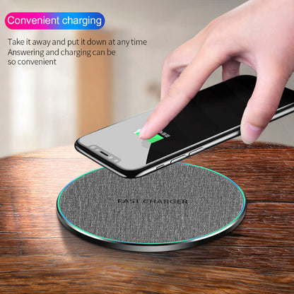 UltraDisc 15W: Fabric & Aluminum Alloy 15W Ultra-Thin Fast Charger