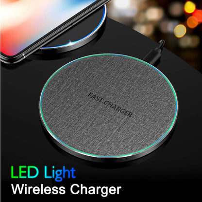 UltraDisc 15W: Fabric & Aluminum Alloy 15W Ultra-Thin Fast Charger