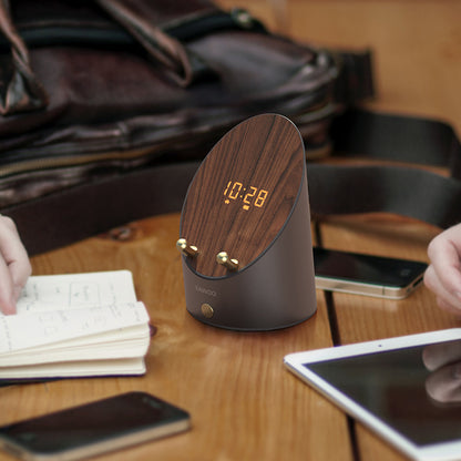 The Timber Base: Wooden Induction Speaker & Alarm Clock