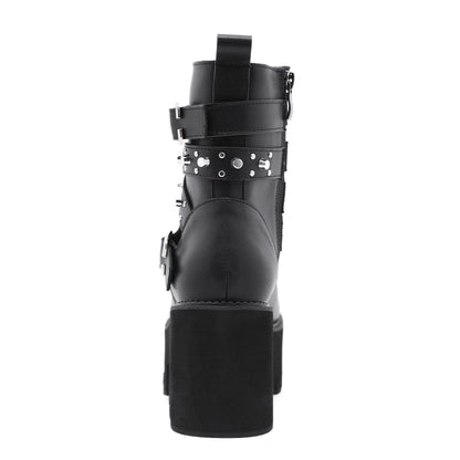 Lace-up Women's Boots With Platform Rivets