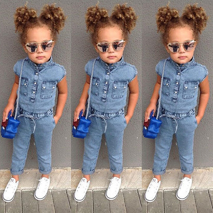 The Denim Romper: Short-Sleeved Summer Denim Jumpsuit