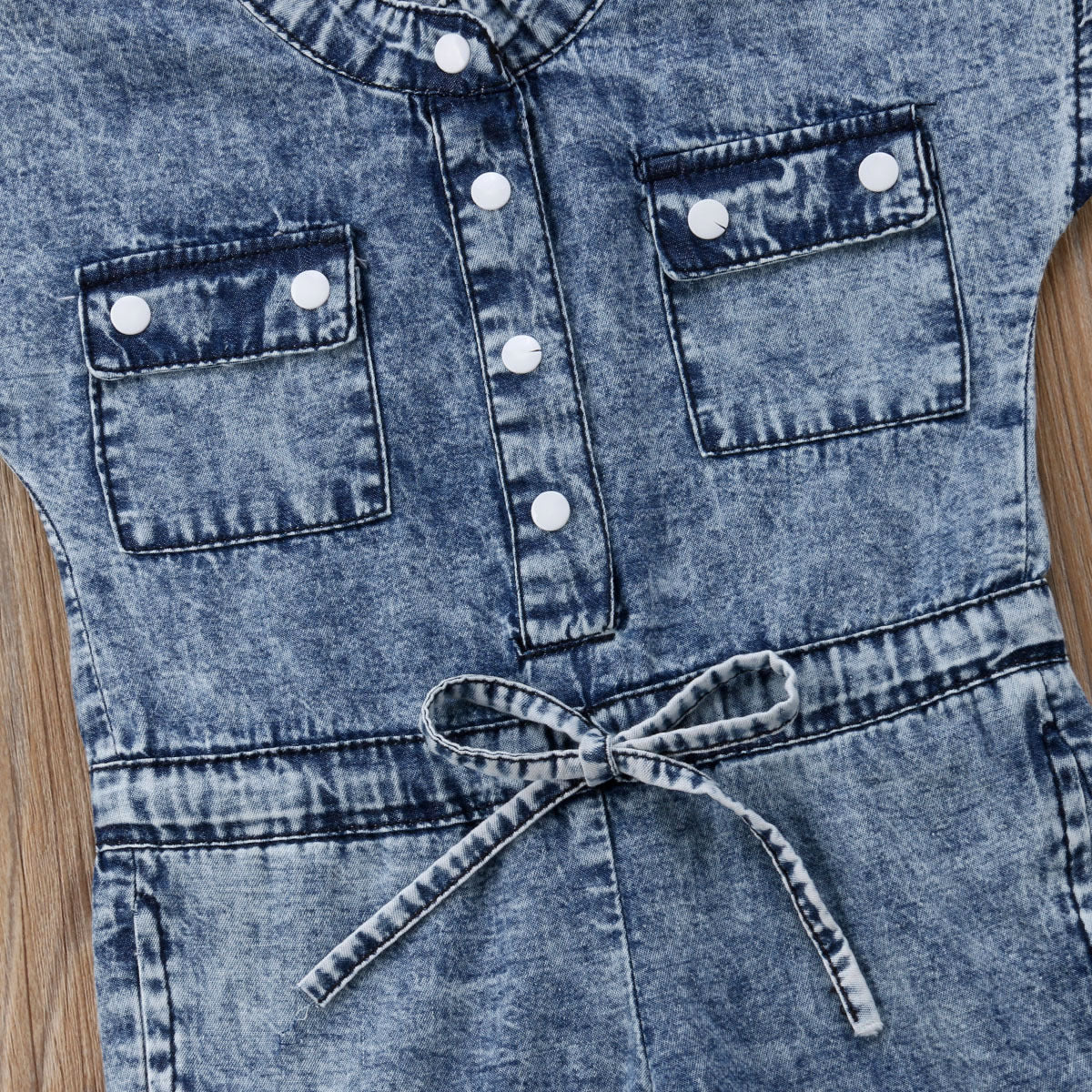 The Denim Romper: Short-Sleeved Summer Denim Jumpsuit