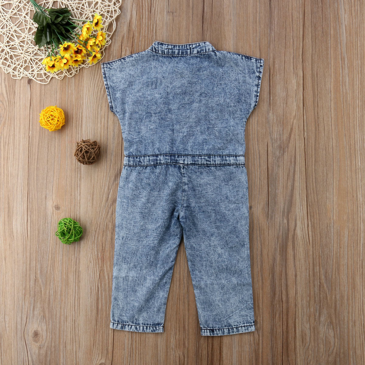 The Denim Romper: Short-Sleeved Summer Denim Jumpsuit