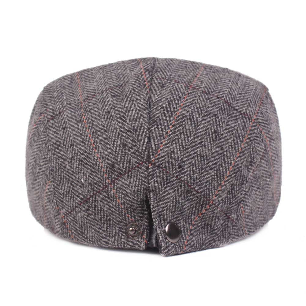 Women'S Check Cap With Warm Peaked Cap