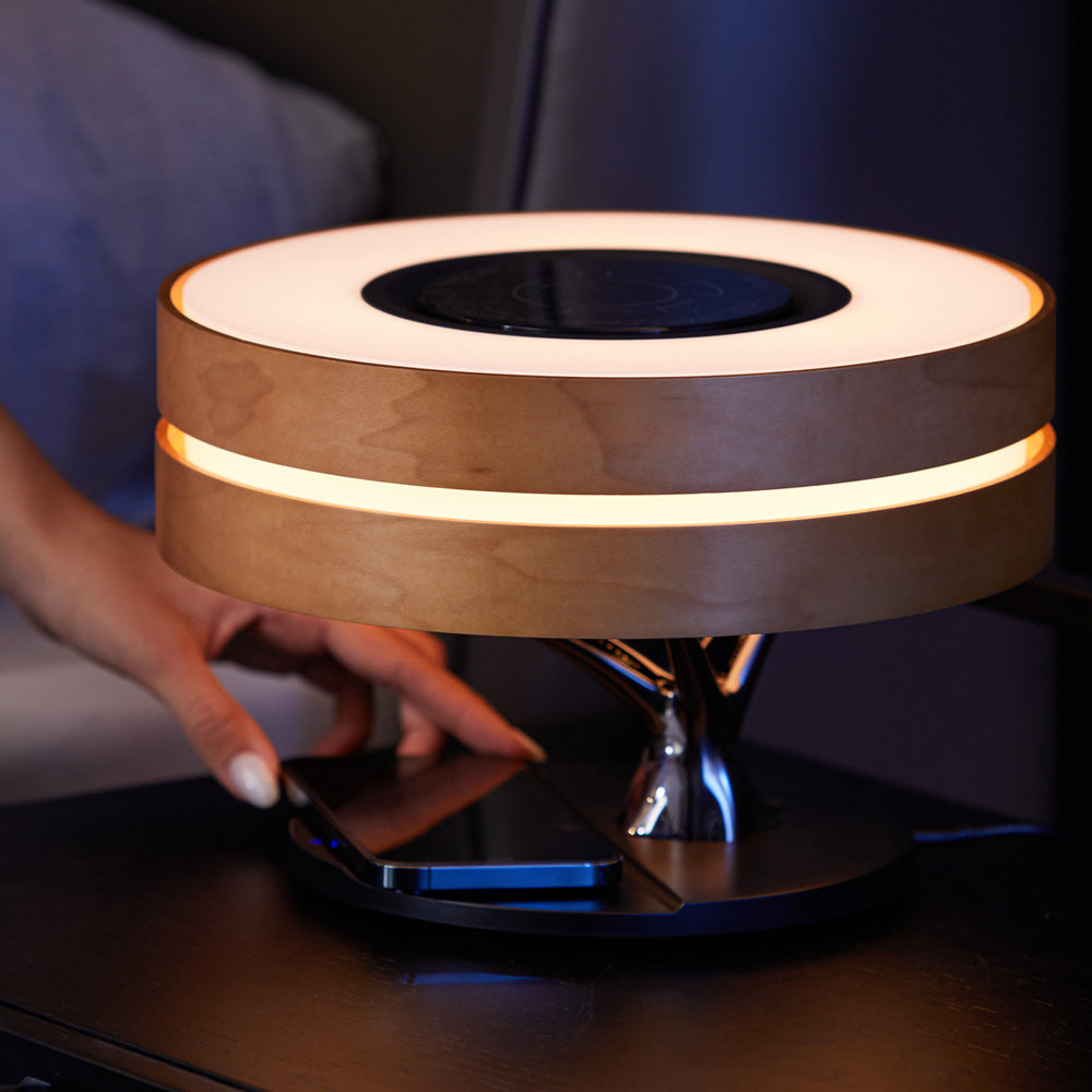 The Bedside Glow: Wireless Charging Speaker Night Light