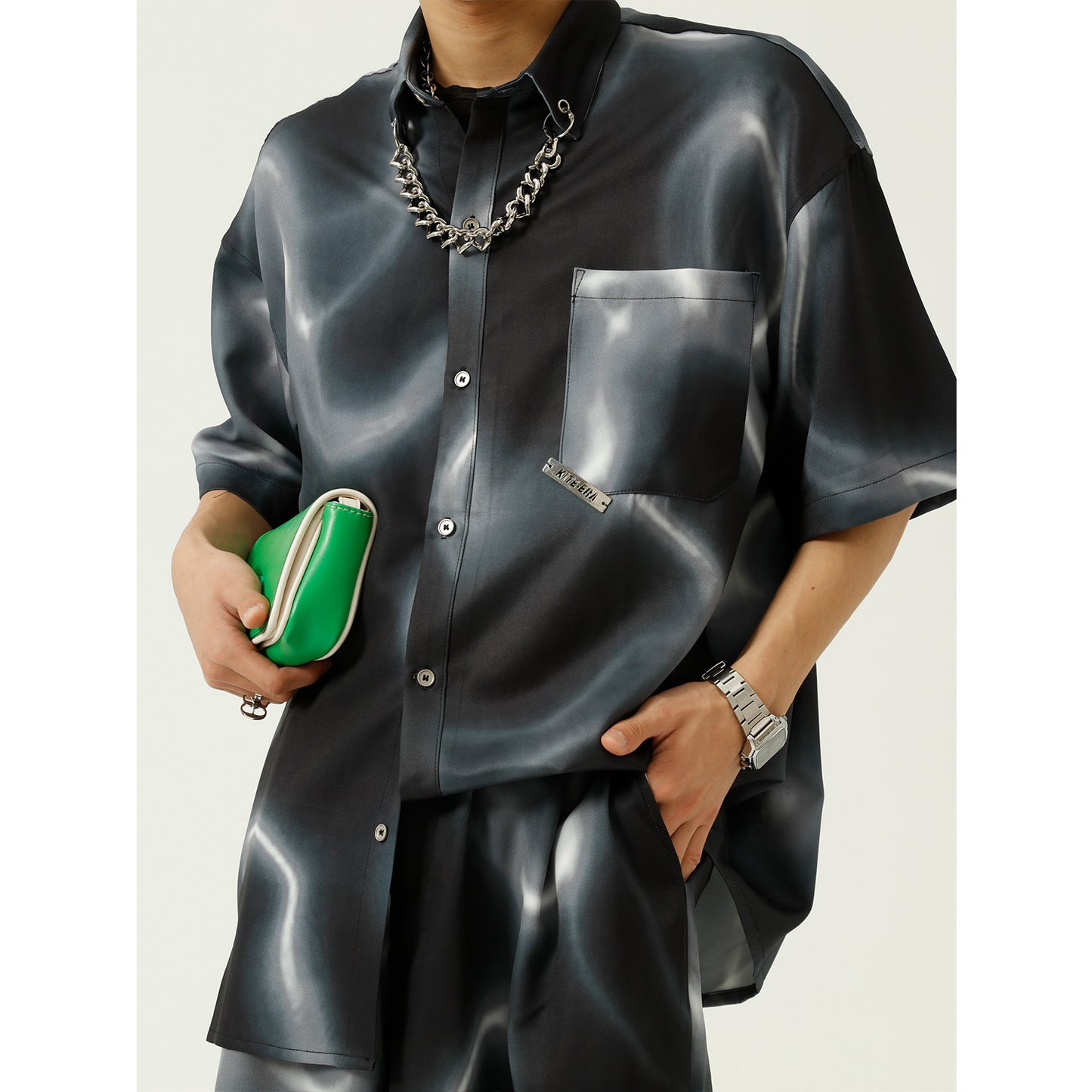 Tie-Dye Chain Design Handsome Casual Fashion Suit