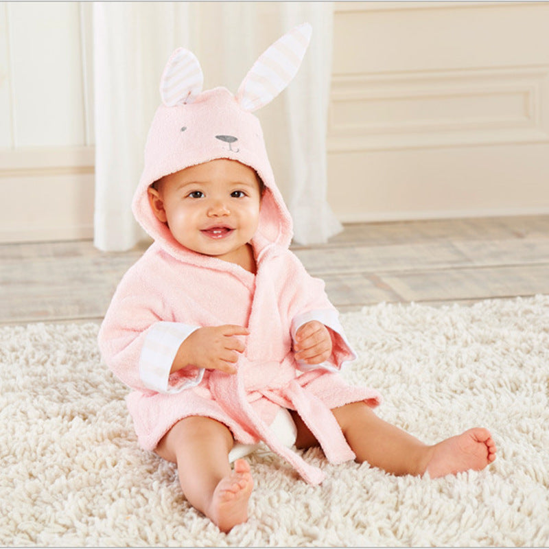 Hooded Baby Bath Towel & Robe | Soft Cotton Cartoon Animal Bathrobe for Infants & Toddlers