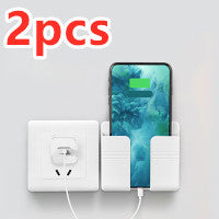 Punch-Free Wall-Mount Phone Charging Station | Adhesive Storage Box & Cable Organizer