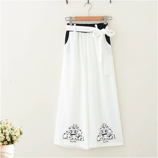 Casual Pants Nine-Point Pants Girl Loose Wild Wide-Leg Pants Women