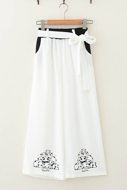 Casual Pants Nine-Point Pants Girl Loose Wild Wide-Leg Pants Women