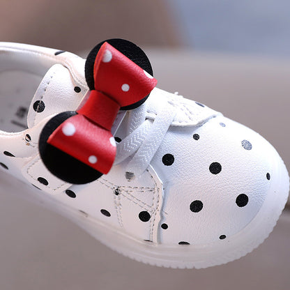 The Luminous Bow: Breathable Bowknot LED Light Shoes