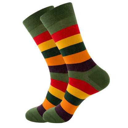 The Wave Monogram: Striped Square Tube & Wave Design Socks