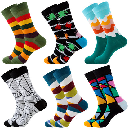 The Wave Monogram: Striped Square Tube & Wave Design Socks